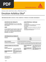 Sika - Hoja Técnica Emulsión Asfaltica PDF