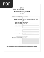 Assessmentreport/Checklist: Systems: Qms Iso 9001 (2008)