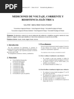 Lab 3 Mediciones de Voltaje Corriente y Resistencia Electrica