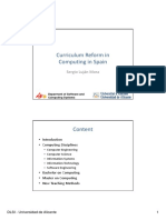 Curriculum Reform in Computing in Spain