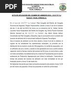 Acta de Aplicación Del Examen de Admisión 2017