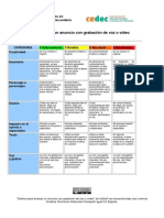 Rúbrica de Evaluación de Un Anuncio Hecho Con Grabación de Voz o Vídeo