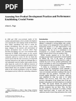 Assessing New Product Development Practices and Performance: Establishing Crucial Norms