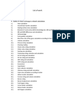 List of Work: Design A. Boilers & Heat Exchangers Related Calculation