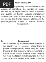 Factors Affecting HRP