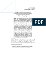 The Right To Information Act in Bangladesh: An Analysis in The Light of Johannesburg Principles of Freedom of Information Legislation