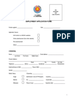 AHA Centre Employment Form