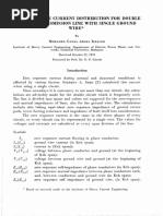 Zero-Sequence Current Distribution For Double Circuit Transmission Line With Single Ground Wire