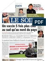 Le Soir 9 Septembre 2010