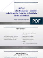 Sic 25 Impuesto A Las Ganancias - Cambios en La Situación Tributaria de La Entidad o de Sus Accionistas