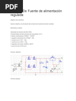 Circuito de Fuente de Alimentación Regulada