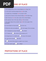 Prepositions of Place