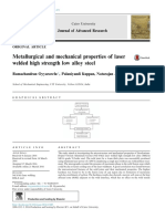 Metallurgical and Mechanical Properties of Laser Welded High Strength Low Alloy Steel