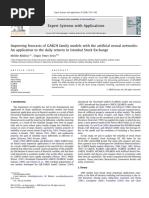 Improving Forecasts of GARCH Family Models With The Artificial Neural Networks, An Application To The Daily Returns in Istanbul Stock Exchange