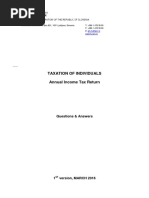 Taxation of Individuals Annual Income Tax Return: Questions & Answers