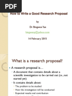 Research Proposal Writing Workshop