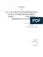 Factors Influencing Performance of Goa Tourism Development (GTDC) : A Multiple Regression Analysis