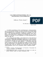 Tobón Sanín, Giblerto. Las Privatizaciones en La Economía Colombiana