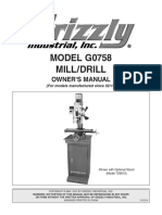 Grizzly G0758 Mill Drill Manual PDF