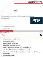 Retrieving Sensitive Information From Oracle Databases: Deepsec 2007 - Vienna