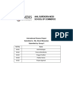 International Finance Project Submitted To: Ms. Shruti Mukundan Submitted By: Group 5 Roll No. Name