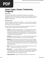 Coma - Types, Causes, Treatments, Prognosis