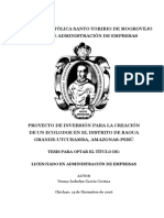 Proyecto de Inversión para La Creación de Un Ecolodge en El Distrito de Bagua Grande-Utcubamba, Amazonas-Perú