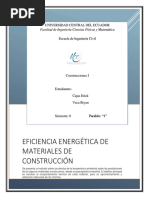 Eficiencia Energética de Materiales de Construcción