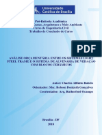 Análise Orçamentária Entre Os Sistemas Light Steel Frame e o Sistema de Alvenaria de Vedação Com Blocos Cerâmicos - Charles Alfinito Rabelo (2018)