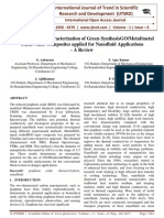 Preparation and Characterization of Green Synthesis GO/Metal/metal Oxide Nano-Composites Applied For Nano Fluid Applications - A Review