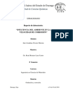 Influencia Del Ambiente en La Velocidad de Corrosión