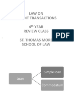 Law On Credit Transactions 4 Year Review Class St. Thomas More School of Law