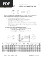 #3 Domed Head Plow Bolt: Earnest Technical Bulletin