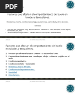 GV033 Factores Que Afectan El Comportamiento de Taludes y Terraplenes - Resistencia - Agua Subterranea - Sismicidad