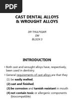 Cast Dental Alloys - Wrought Alloys