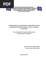 TCONCEPCIONES DE LA EVALUACIÓN EN EL CAMPO EDUCATIVO. UNA APROXIMACIÓN CONTRASTIVA DESDE LA LÓGICA Y EL ANÁLISIS DEL DISCURSOesis Junta