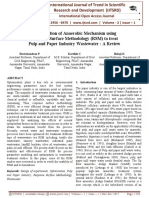 Optimization of Anaerobic Mechanism Using Response Surface Methodology (RSM) To Treat Pulp and Paper Industry Wastewater: A Review