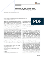 The Role of Engineering Geology in The Route Selection, Design and Construction of A Road Across The Blue Nile Gorge, Ethiopia