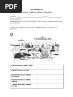 Guía de Trabajo Comunicación Verbal, No Verbal, Paraverbal