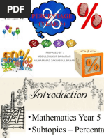 Percentage (YEAR 5) : Prepared By: Abdul Syukur Bahaman Muhammad Zaki Abdul Bahari