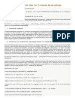 Consejos para Padres Con Hijos Con Problemas de Aprendizaje