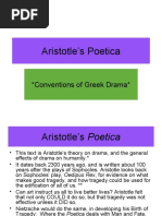 Aristotle's Poetica: Conventions of Greek Drama