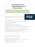 Dificultades en El Procesamiento de La Información