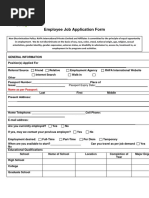 Employee Job Application Form