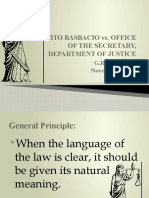 Felicito Basbacio vs. Office of The Secretary, Department of Justice