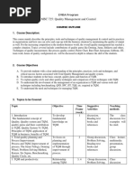 Course Outline - Total Quality Management - EMBA