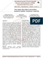 Simulation of Active Scheme Three Phase To Seven Phase Transformation Using Special Condition Transformer Connection