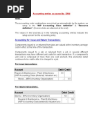 EAM Accounting Entries