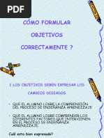 ¿CÓMO FORMULAR Objetivos de Aprendizaje