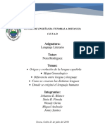 Informe Sobre La Lengua Española